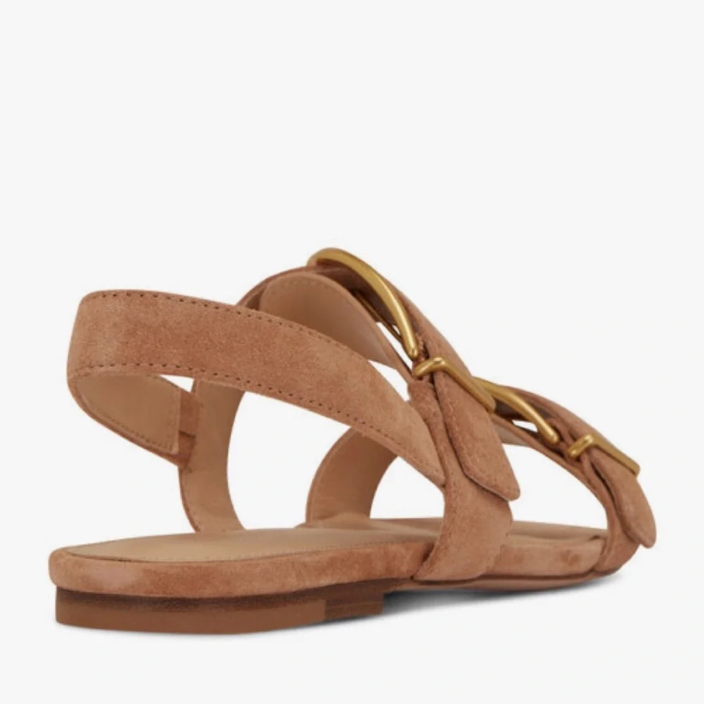 Brand NEW 6. Veronica Beard Maglio green suede gold buckle sandal - Picture 3 of 9